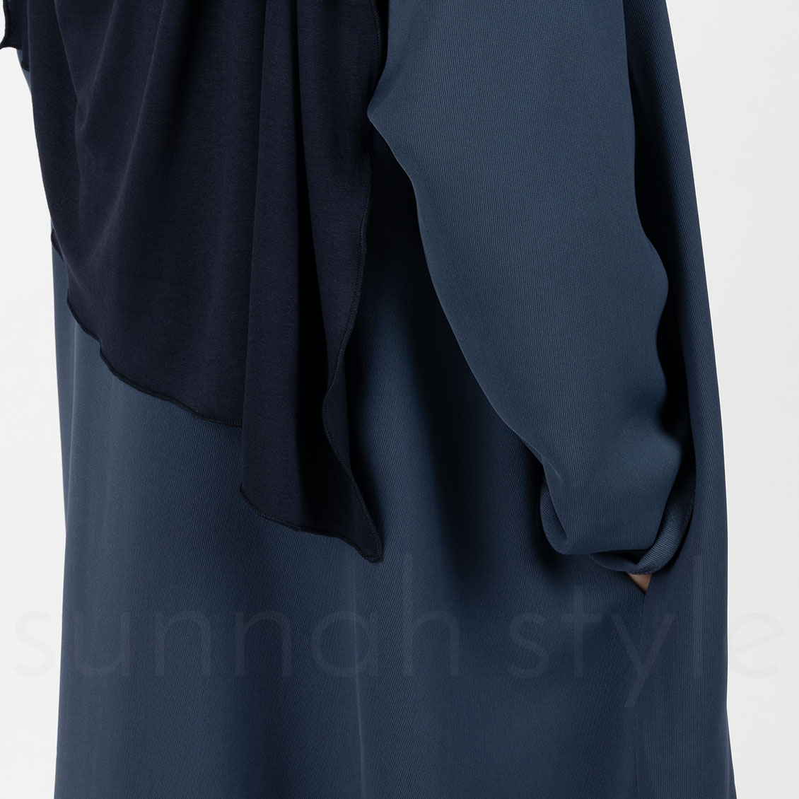 Sunnah Style Girls Essentials Full Zip Abaya Steel Blue